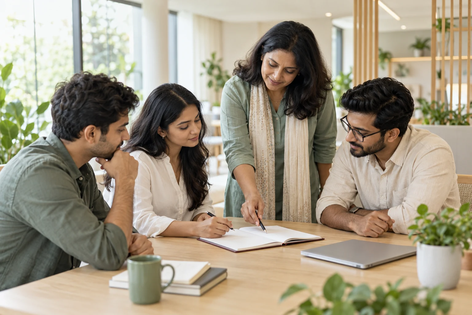 Illustrative healthcare team learning with a mentor