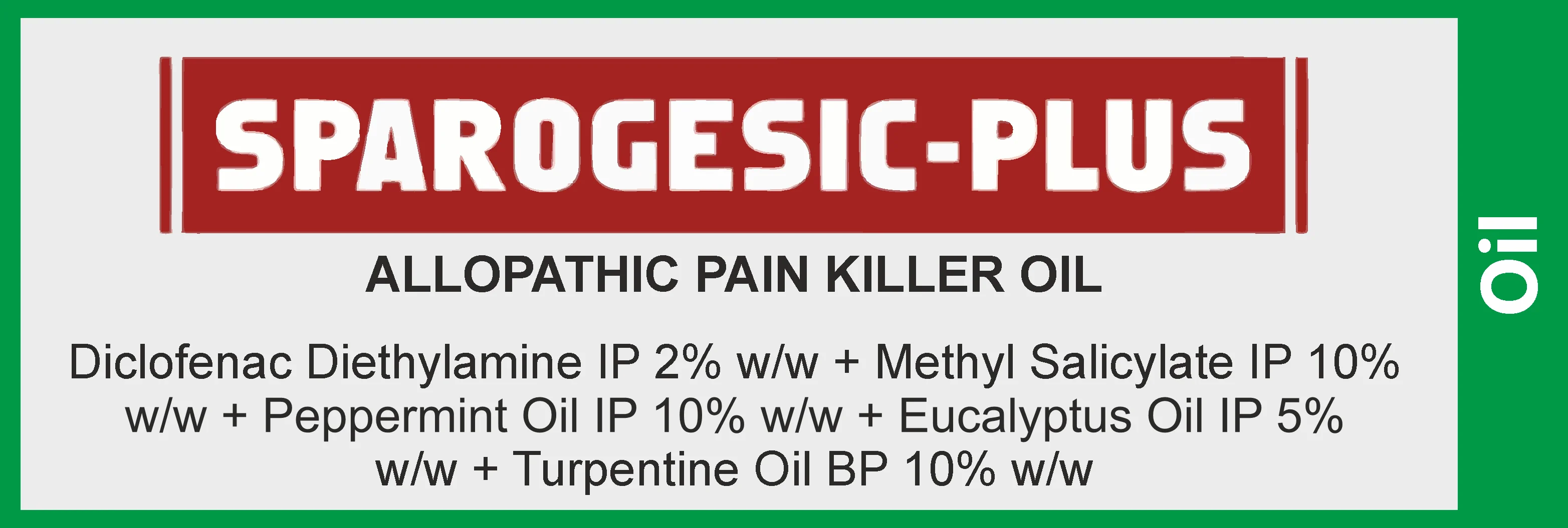Sparogesic-plus product label